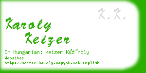 karoly keizer business card